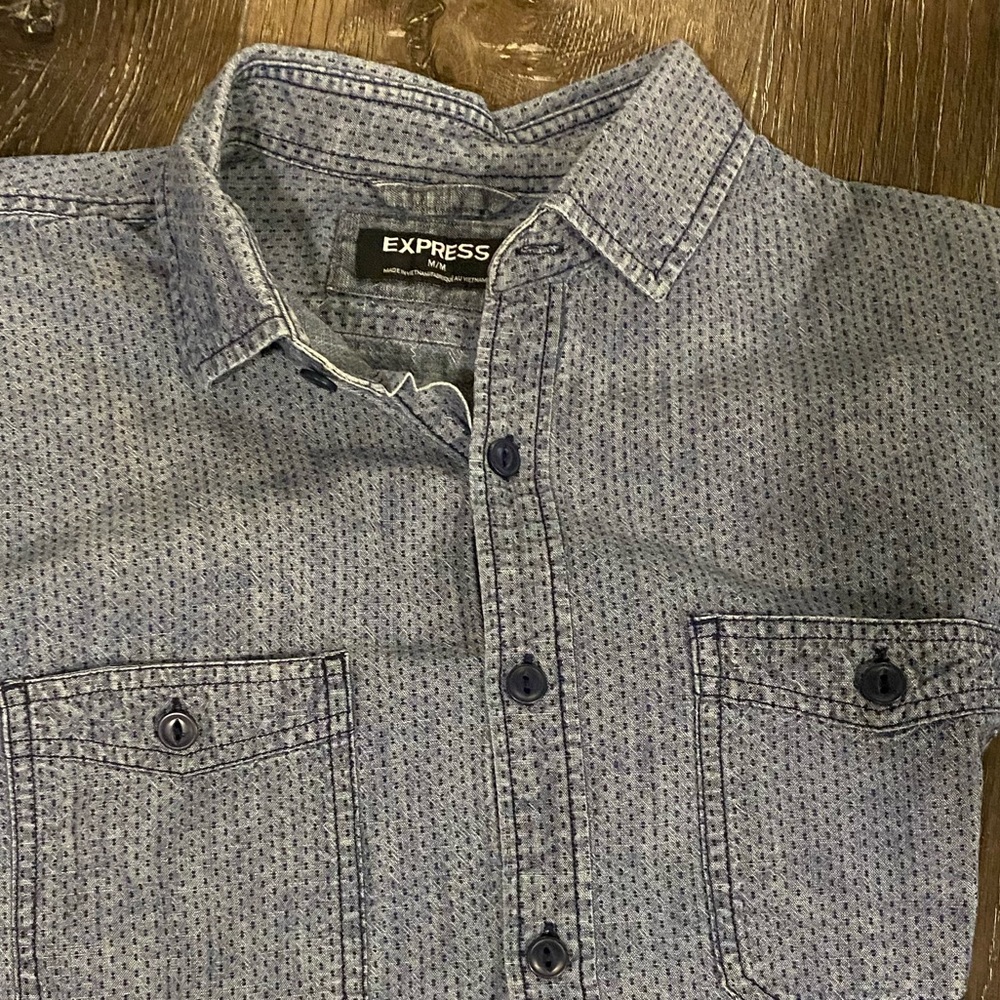 Express Denim Long Sleeve Button Down